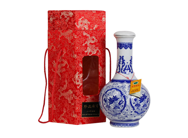 潍坊咸亨黄酒回收珍品咸亨三十年花雕酒青瓷瓶盒装绍兴黄酒2.5L行情价格