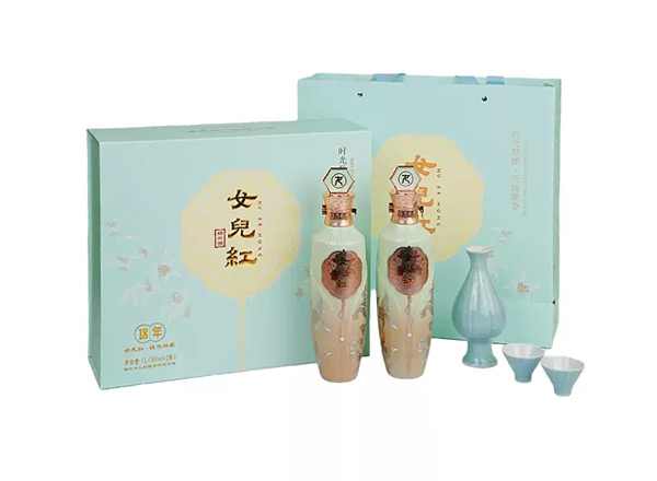潍坊黄酒回收女儿红18年黄酒十八年桂花林藏老酒500ml*2礼盒装行情价格