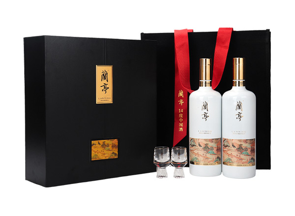潍坊会稽山兰亭黄酒回收兰亭二十年陈酿1L*2礼盒装行情价格